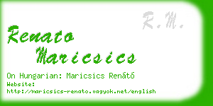 renato maricsics business card